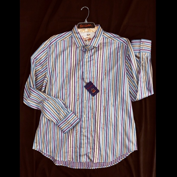 Robert Graham Other - Robert Graham Embroidered Flip Cuff Shirt XXL NEW